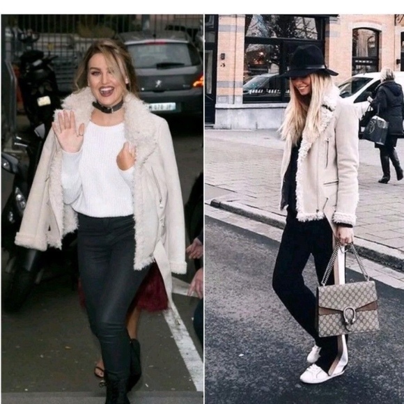 zara shearling textured coat